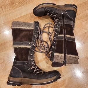 Bos & Co Gabriella Boots Womens EU 39 US 8-8.5 Leather Lace Up Winter Boots